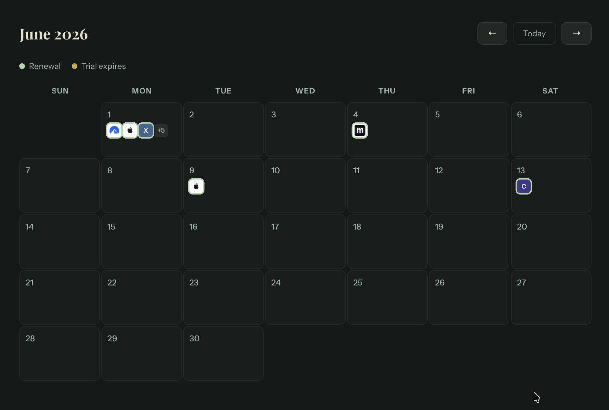 ScriptToggle renewal calendar